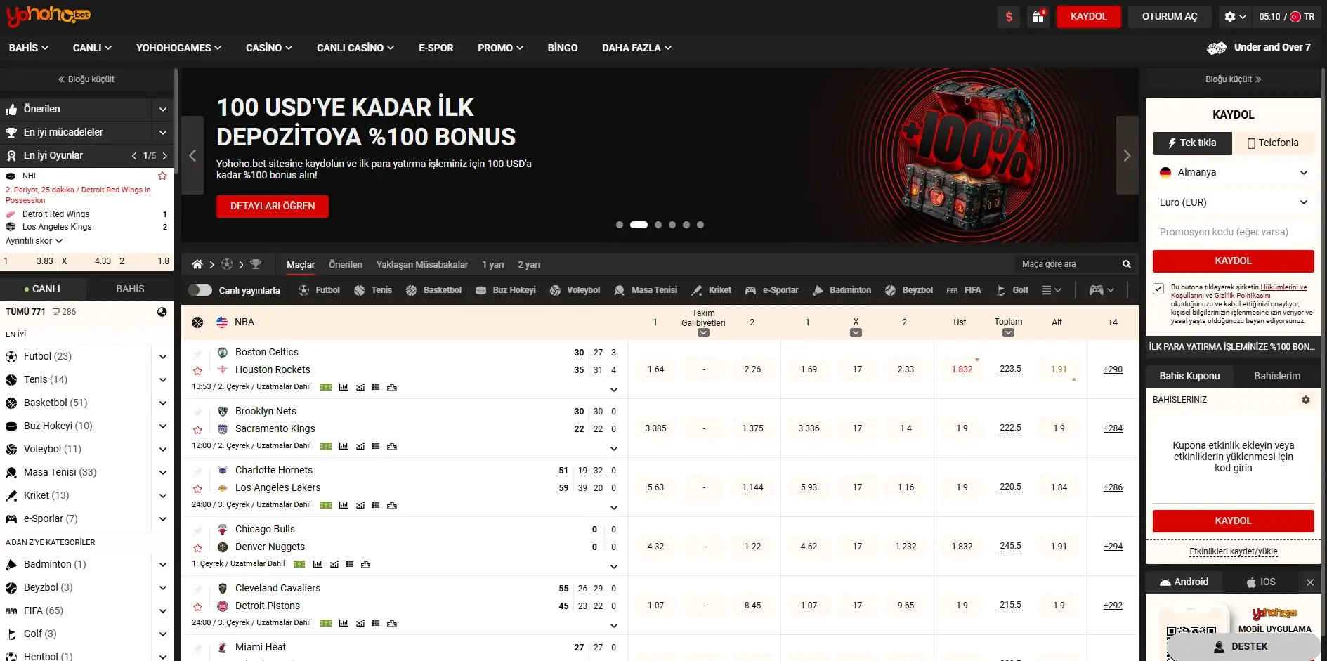 Возможности ставок и казино Yohoho.bet